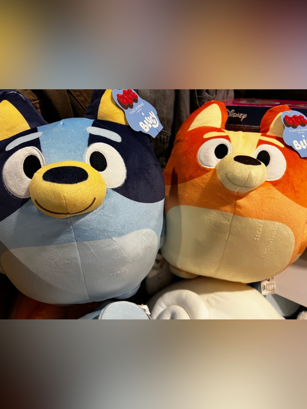 FAO Schwarz Plush Character Pillows - Light Blue & Orange